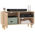 Mueble para TV madera maciza pino y ratán natural 80x30x40