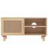 Mueble para TV madera maciza pino y ratán natural 80x30x40