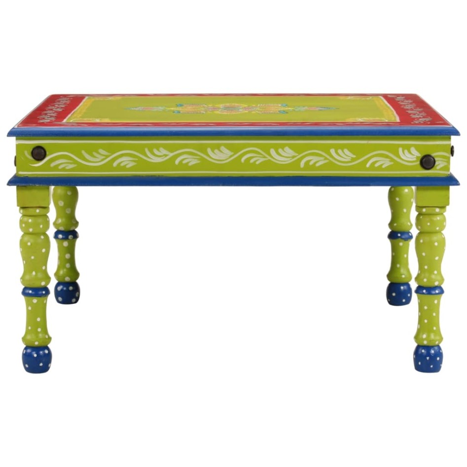 Mesa de centro madera maciza de mango verde pintada a