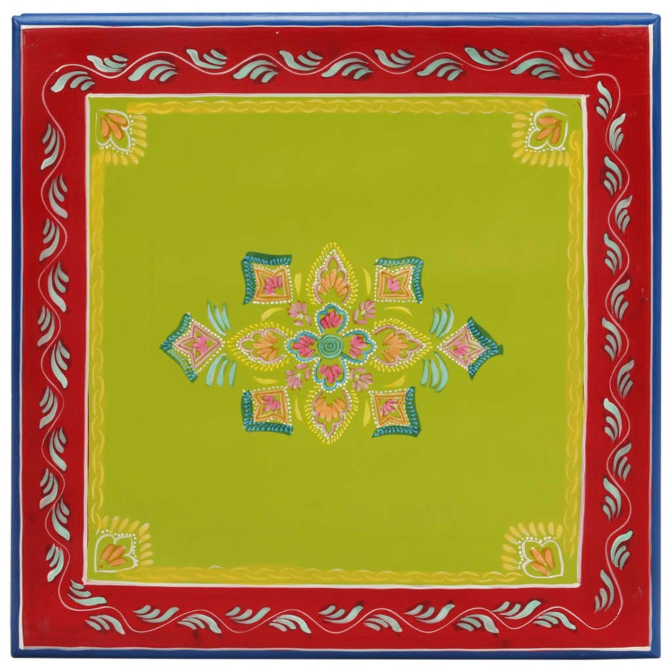 Mesa de centro madera maciza de mango verde pintada a