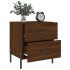 Mesita noche 2 uds madera ingeniería marrón roble 40x35x47,5