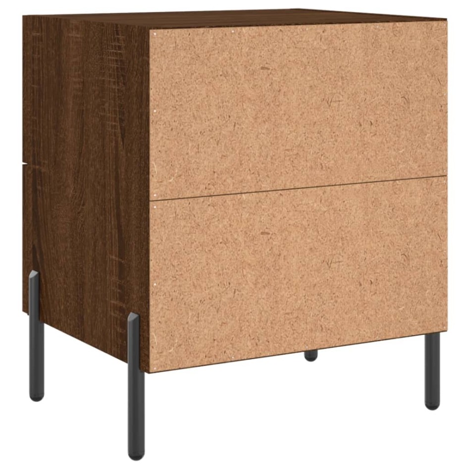 Mesita noche 2 uds madera ingeniería marrón roble 40x35x47,5