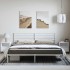 Estructura cama sin colchón con cabecero metal blanco