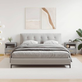 Mesitas noche 2 uds madera ingeniería gris Sonoma 40x35x47,5