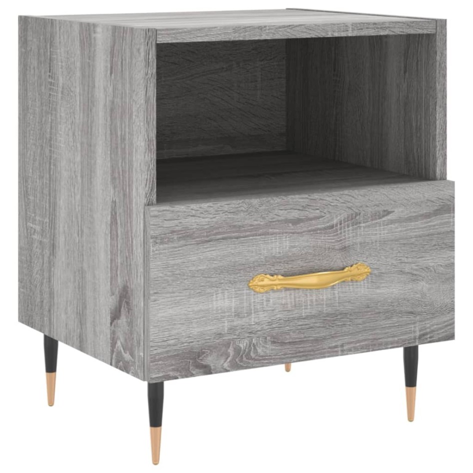 Mesitas noche 2 uds madera ingeniería gris Sonoma 40x35x47,5