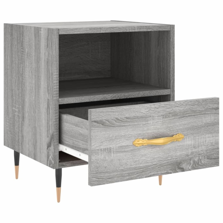 Mesitas noche 2 uds madera ingeniería gris Sonoma 40x35x47,5
