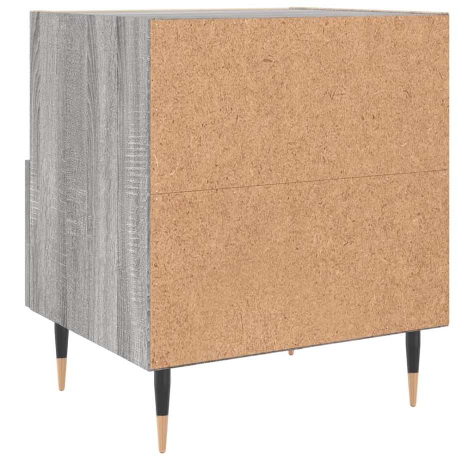 Mesitas noche 2 uds madera ingeniería gris Sonoma 40x35x47,5