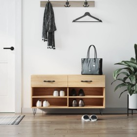 Banco zapatero madera de ingeniería roble Sonoma 102x35x55