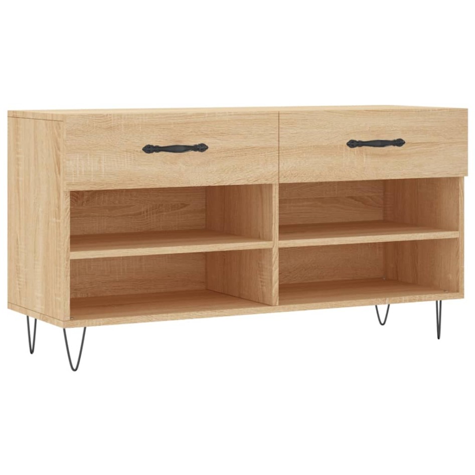 Banco zapatero madera de ingeniería roble Sonoma 102x35x55