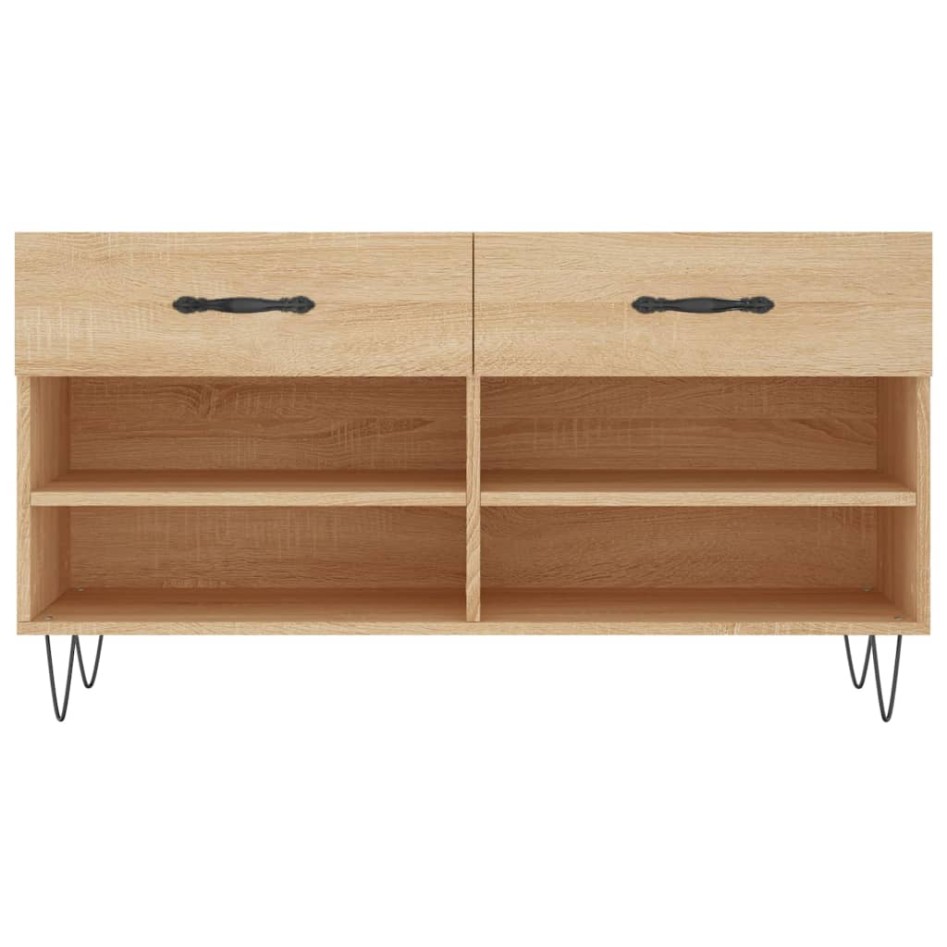 Banco zapatero madera de ingeniería roble Sonoma 102x35x55