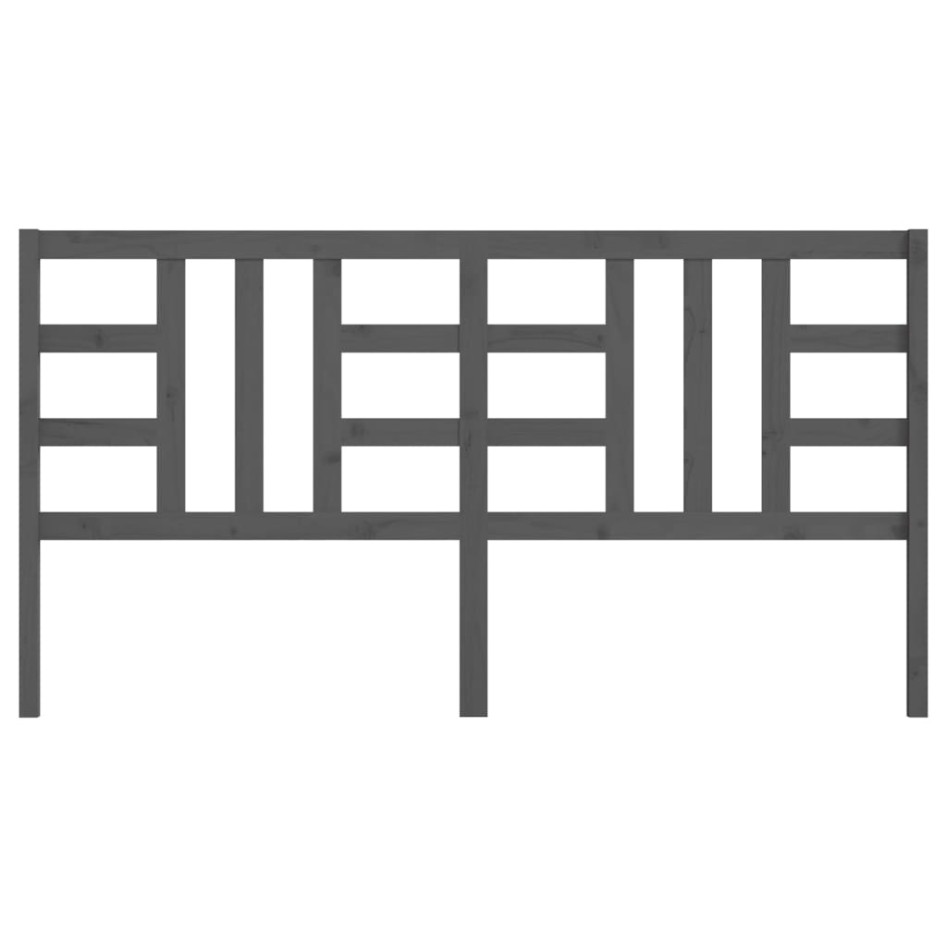 Cabecero de cama madera maciza de pino gris 206x4x100