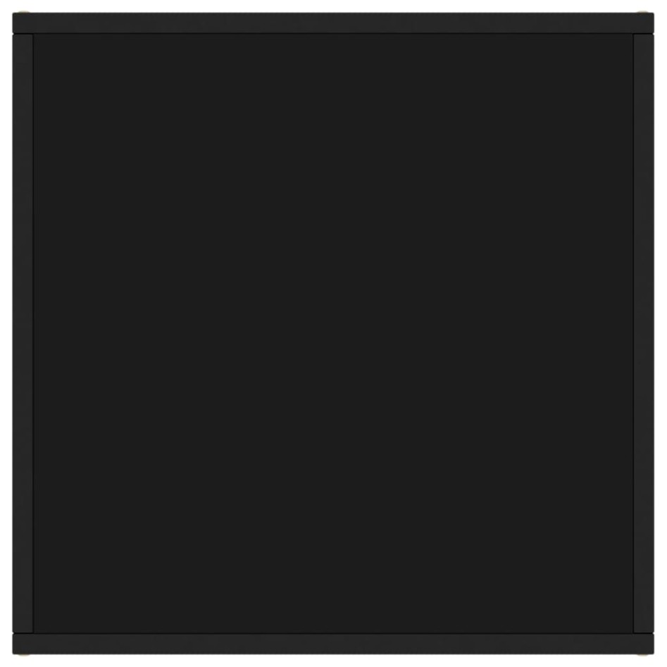 Mesa de centro negra con vidrio negro 60x60x35