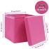 Cajas de almacenaje con tapas 10 uds tela rosa 32x32x32