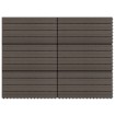 Baldosas de porche 6 uds WPC marrón oscuro 60x30 cm 1,08 m²