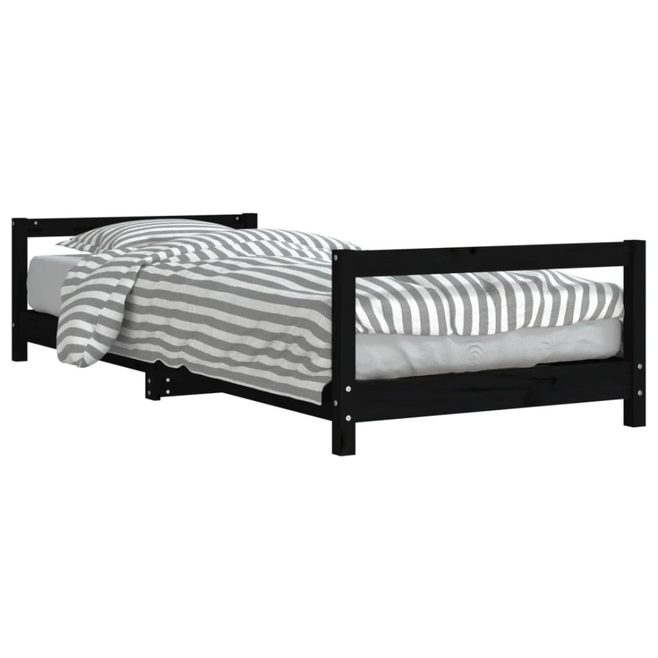 Estructura de cama para niños madera de pino negro 80x200
