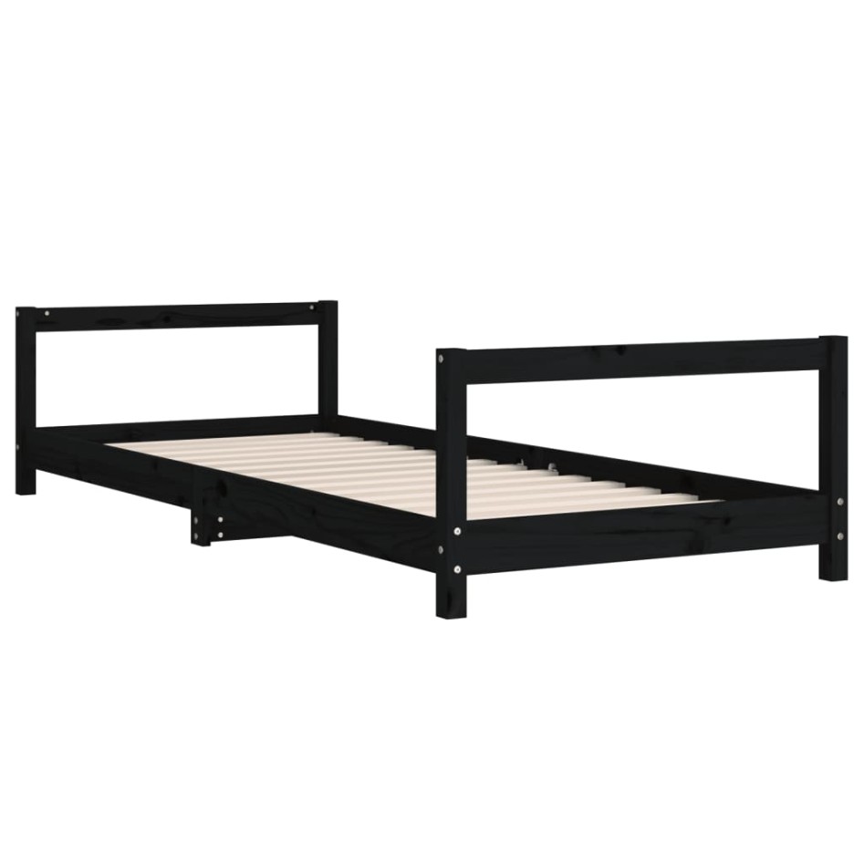 Estructura de cama para niños madera de pino negro 80x200