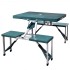 Set mesa plegable de camping y 4 taburetes aluminio verde
