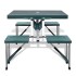 Set mesa plegable de camping y 4 taburetes aluminio verde