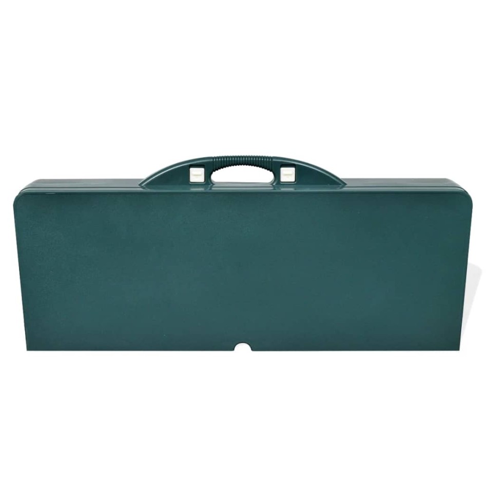 Set mesa plegable de camping y 4 taburetes aluminio verde
