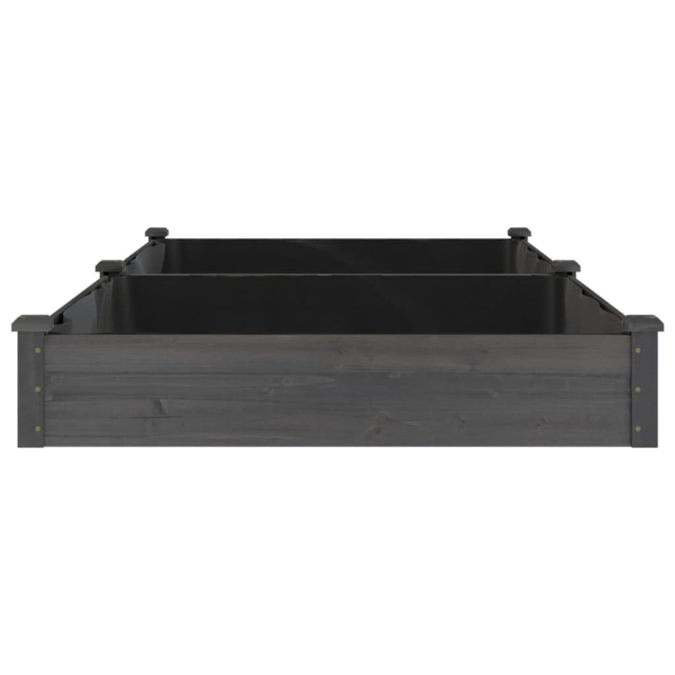 Jardinera arriate con forro madera abeto gris 240x120x25