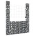 Cesta de gaviones forma de U 2 postes de hierro 140x20x200