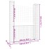 Cesta de gaviones forma de U 2 postes de hierro 140x20x200
