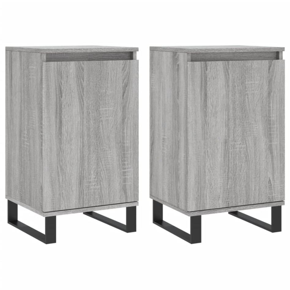 Aparadores 2 uds madera de ingeniería gris Sonoma 40x35x70