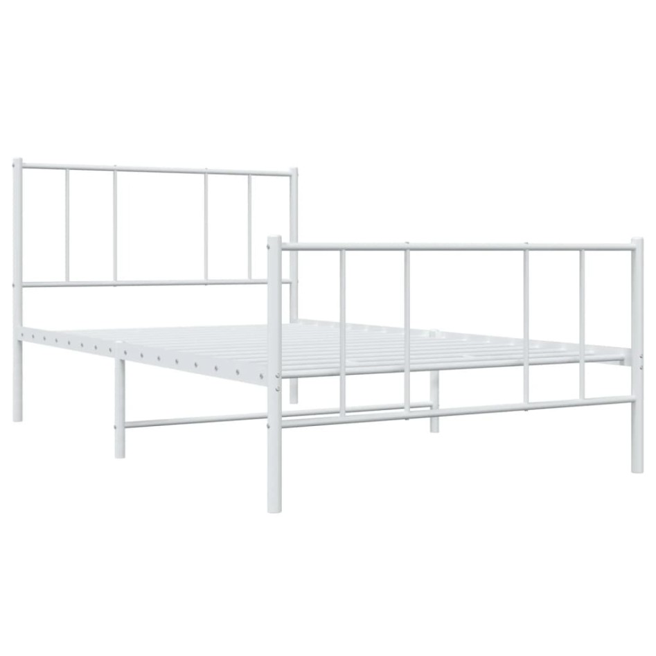 Estructura cama sin colchón con estribo metal blanco 90x200
