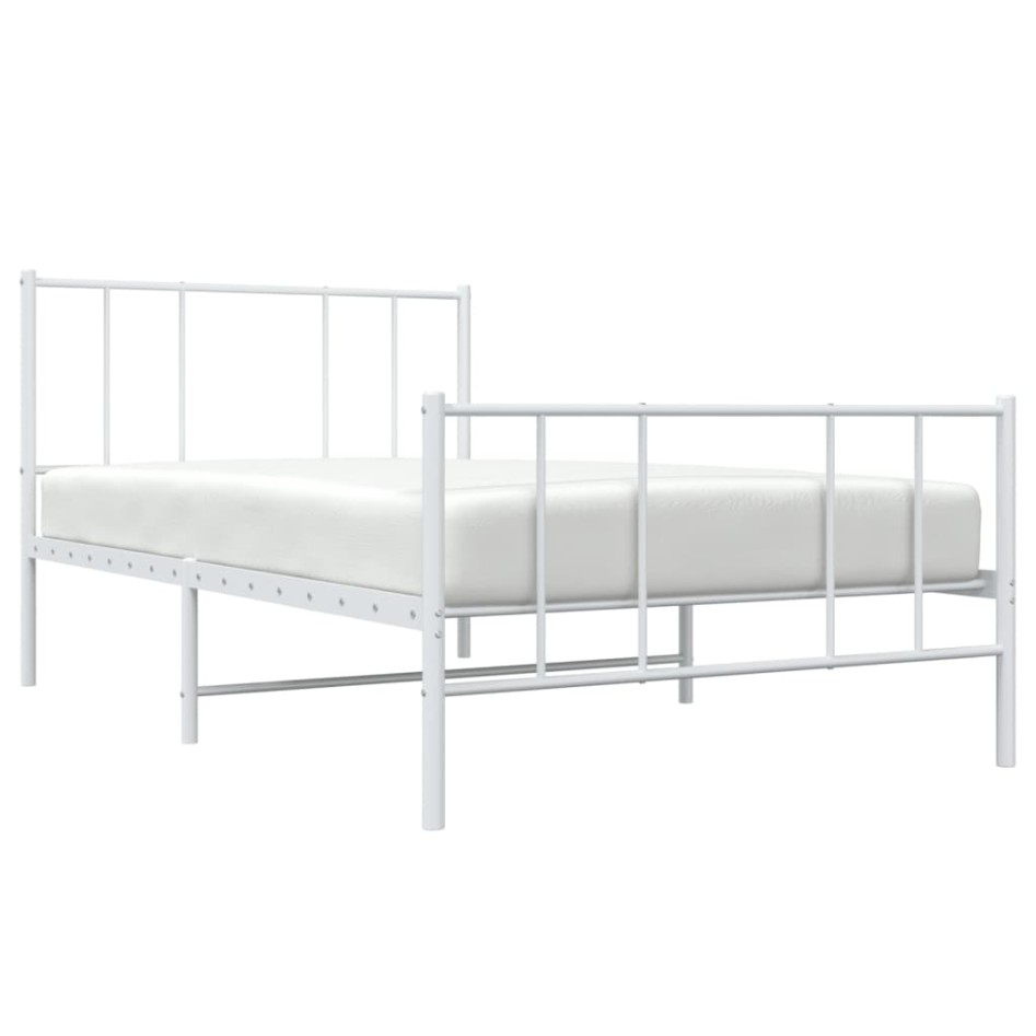 Estructura cama sin colchón con estribo metal blanco 90x200