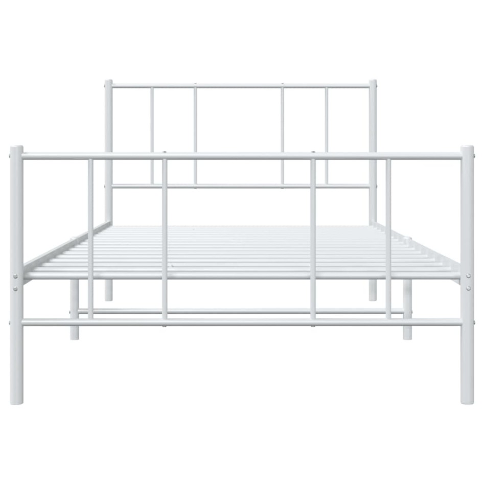 Estructura cama sin colchón con estribo metal blanco 90x200