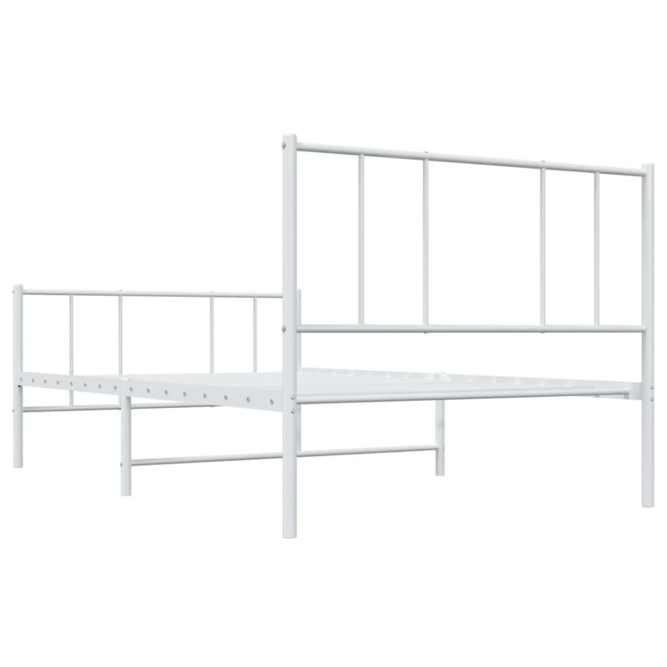 Estructura cama sin colchón con estribo metal blanco 90x200