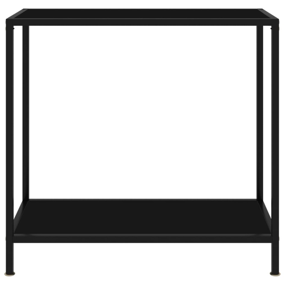 Mesa de consola negro vidrio templado 80x35x75