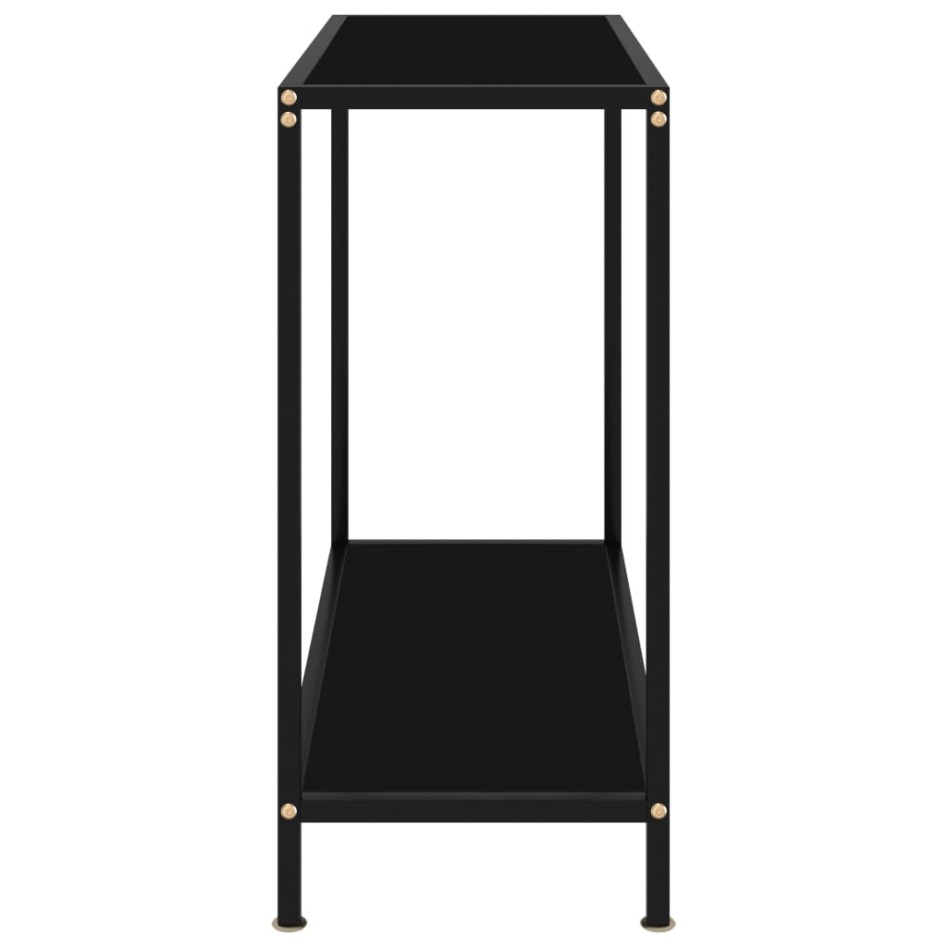 Mesa de consola negro vidrio templado 80x35x75