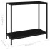 Mesa de consola negro vidrio templado 80x35x75