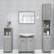 Armario de baño madera contrachapada gris Sonoma 30x30x183,5 cm