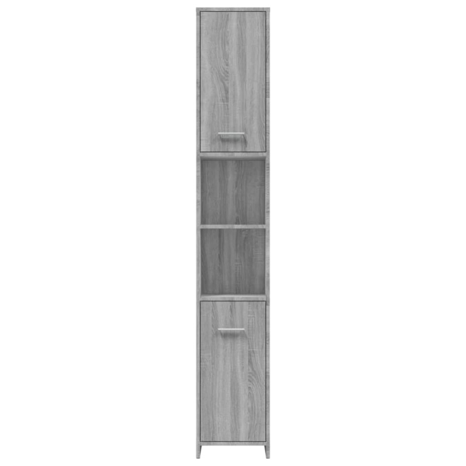 Armario de baño madera contrachapada gris Sonoma 30x30x183,5
