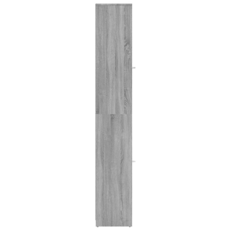 Armario de baño madera contrachapada gris Sonoma 30x30x183,5