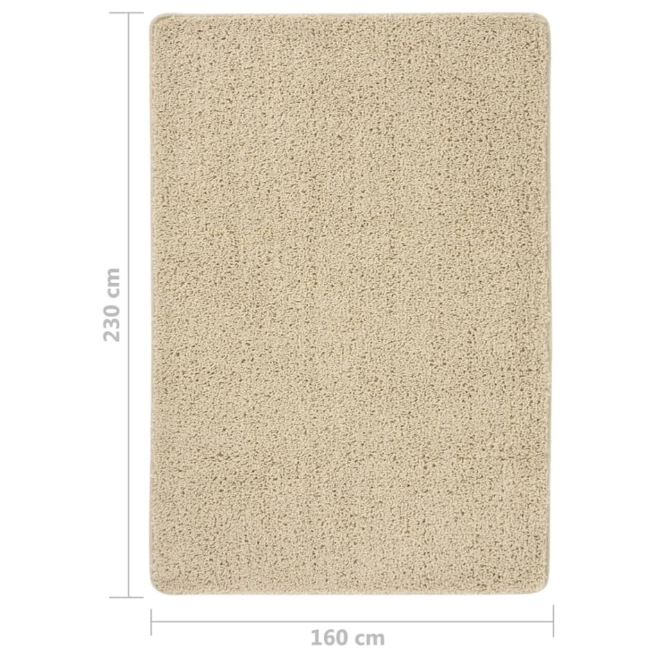 Alfombra peluda antideslizante color crema 160x230