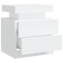 Mesita de noche madera contrachapada blanco 45x35x52