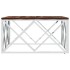 Mesa de centro acero inoxidable y madera maciza