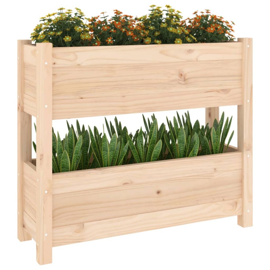 Jardinera de madera maciza de pino 77x25x66