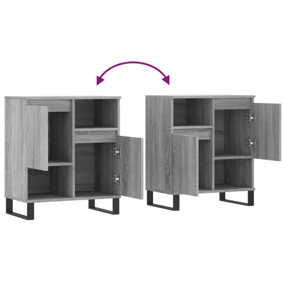 Aparador de madera contrachapada gris Sonoma 60x35x70