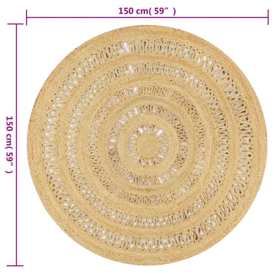 Alfombra hecha a mano de yute trenzado 150