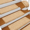 Alfombras de peldaños de escalera 15 uds marrón 65x21x4 cm