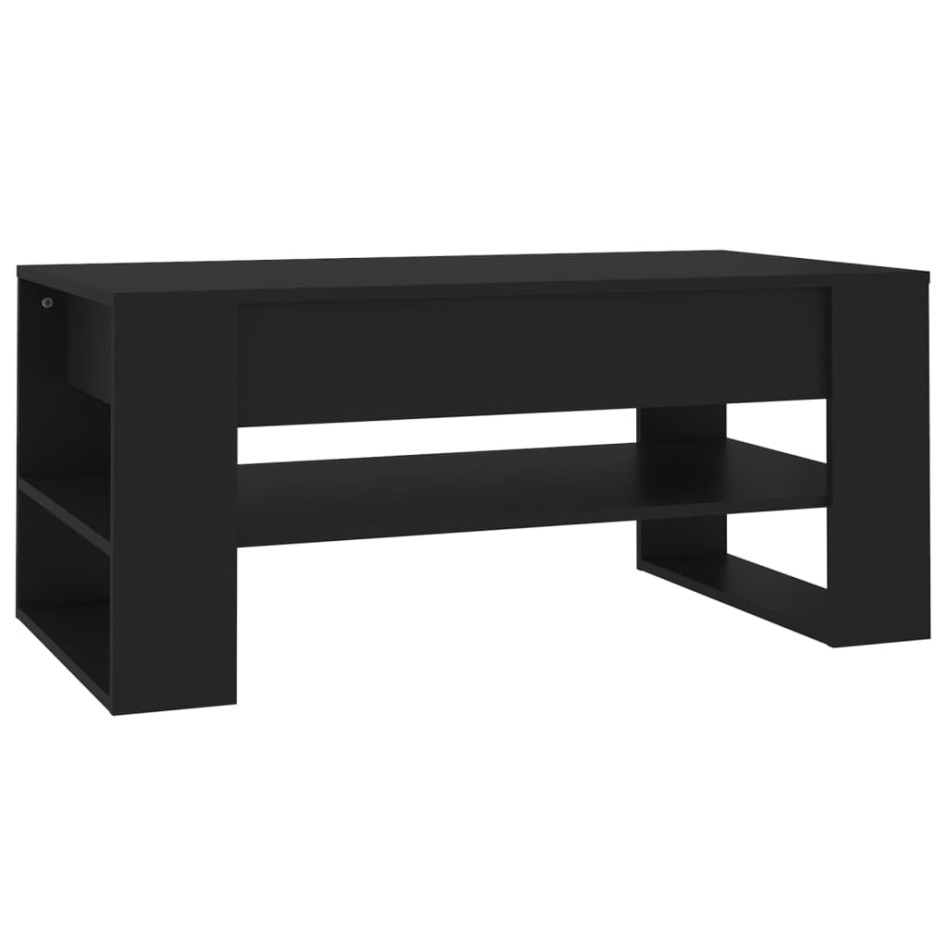 Mesa de centro madera de ingeniería negro 102x55x45