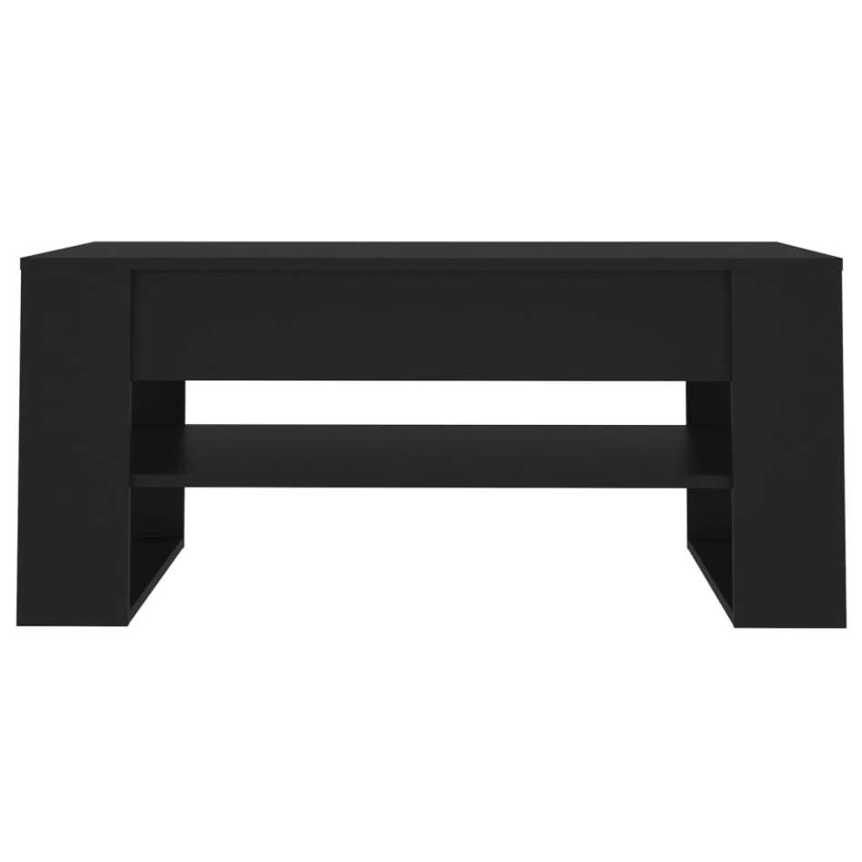 Mesa de centro madera de ingeniería negro 102x55x45