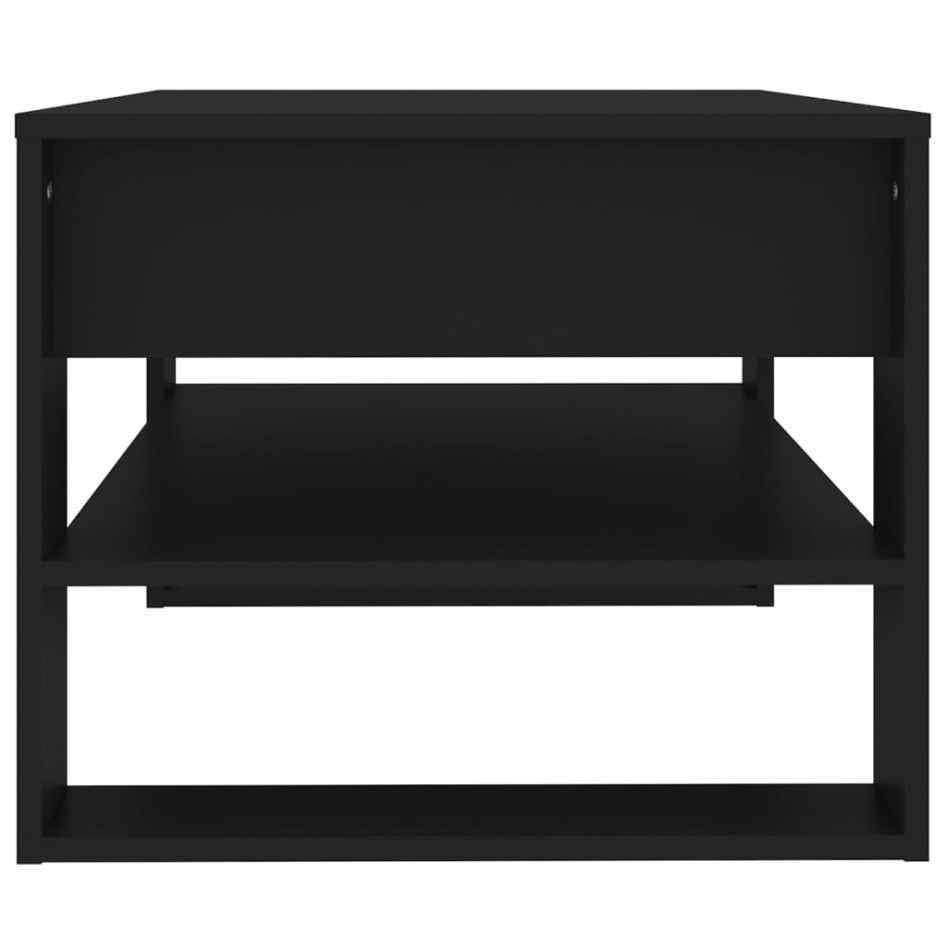 Mesa de centro madera de ingeniería negro 102x55x45
