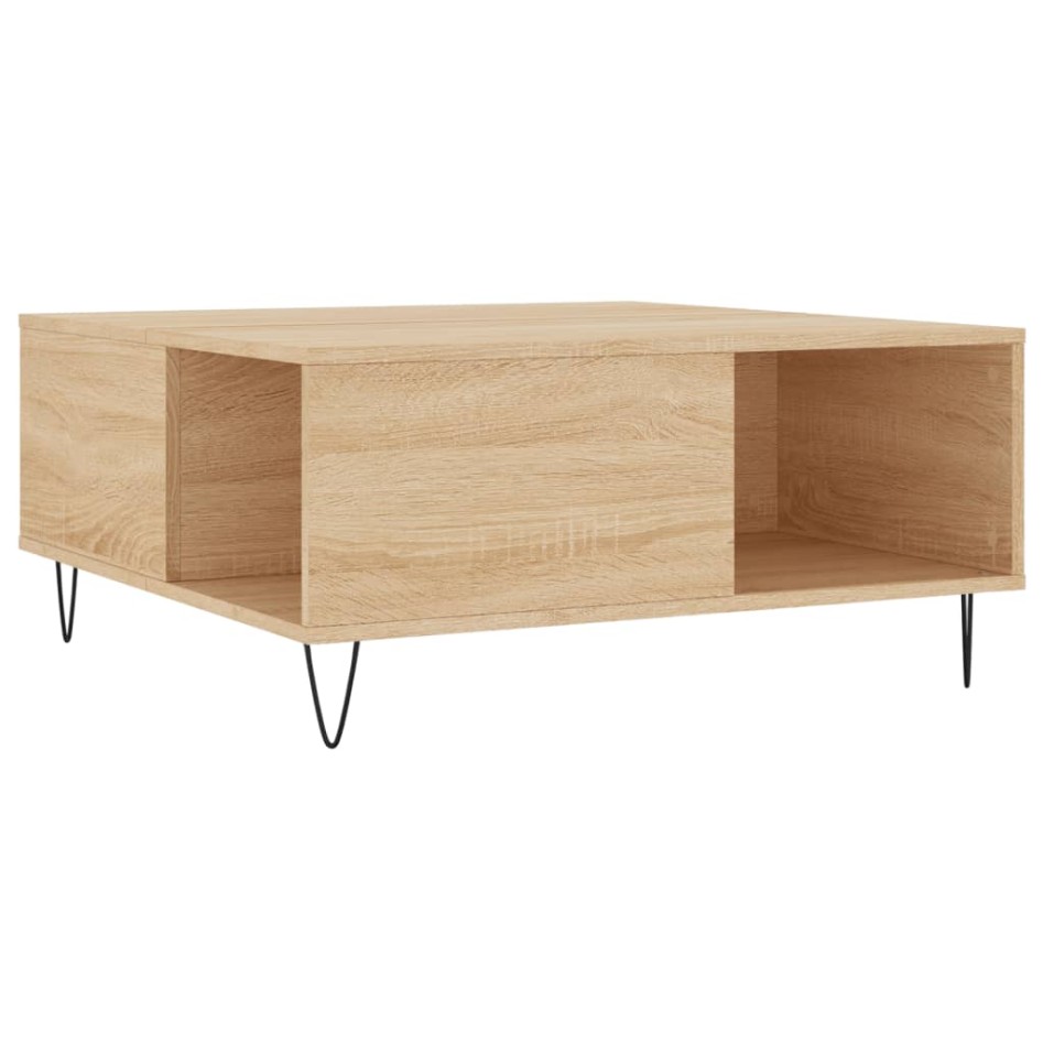 Mesa de centro madera contrachapada roble Sonoma 80x80x36,5