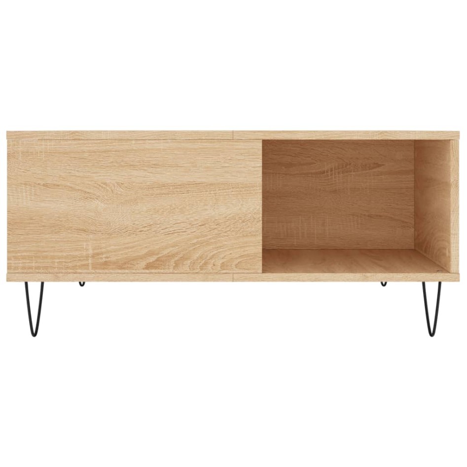 Mesa de centro madera contrachapada roble Sonoma 80x80x36,5