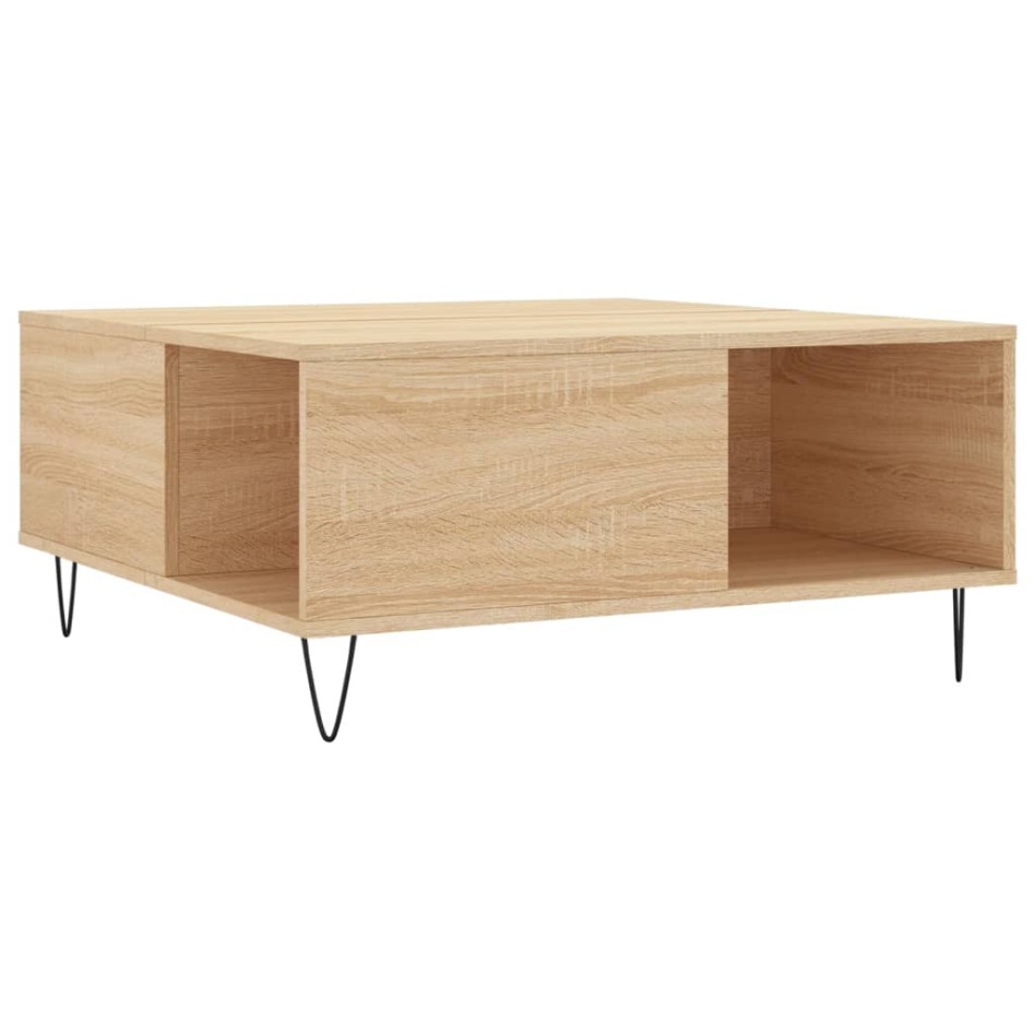 Mesa de centro madera contrachapada roble Sonoma 80x80x36,5